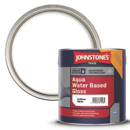 Johnstones Trade 2.5Ltr Brilliant White Gloss Water-Based Trim Paint