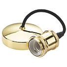 Knightsbridge  6" Vintage Pendant Light Fitting ES Polished Brass 3 1/2"