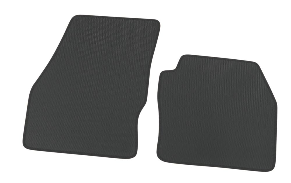 JVL Black Rubber Car Floor Mats – For Mercedes SLK (2005-2011) – RHD 2-Piece Set With Clips