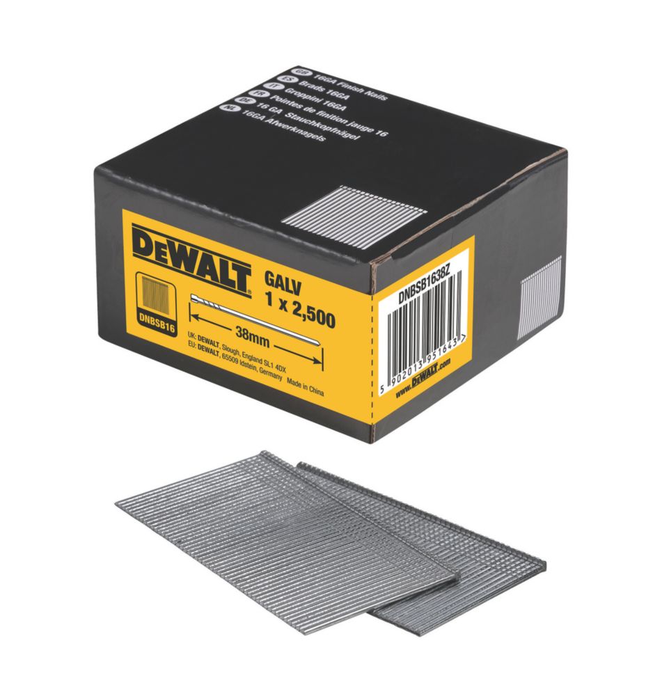 2000 PCS 16 Gauge Angled Finish Nails 2-1/2 Inch - 20-Degree Galvanized Nails For Nail Guns