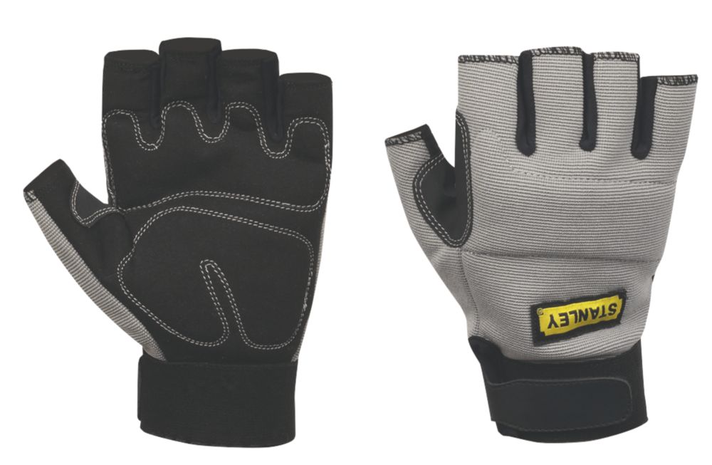 Stanley Performance Fingerless Gloves Grey Large - Screwfix