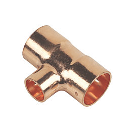 Flomasta  Copper End Feed Reducing Tee 15mm x 15mm x 10mm