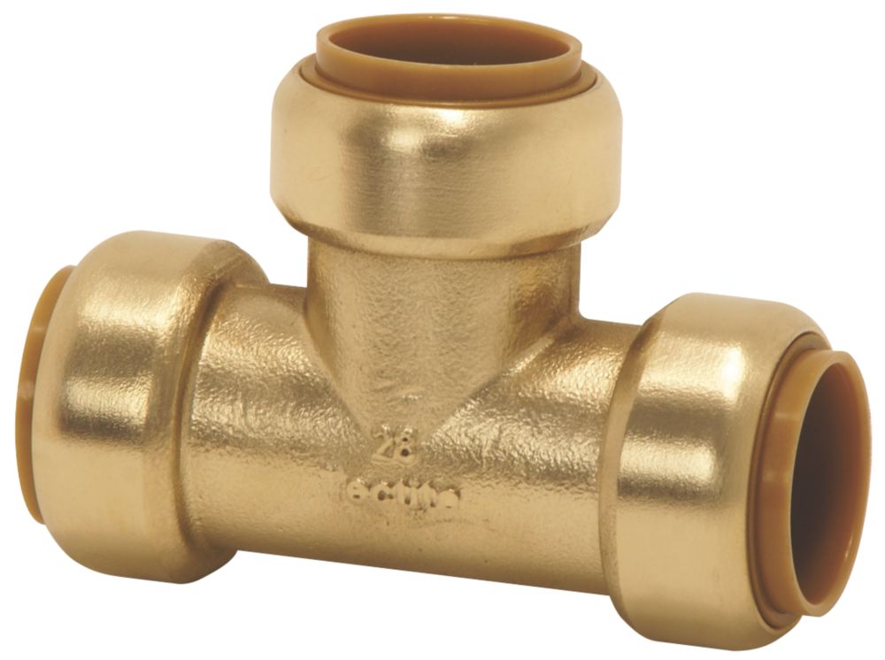 Tectite Classic Brass Push-Fit Equal Tee 15mm | Pipe Fittings ...