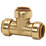 Tectite Classic  Brass Push-Fit Equal Tee 15mm