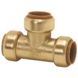 Tectite Classic  Brass Push-Fit Equal Tee 15mm