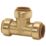 Tectite Classic  Brass Push-Fit Equal Tee 15mm