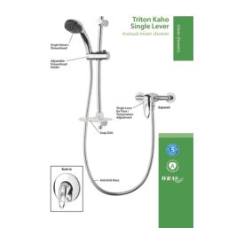 Triton Kaho Rear-Fed Exposed Chrome  Shower Flexible