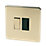 Crabtree Platinum 13A Switched Fused Spur  Polished Brass with Black Inserts