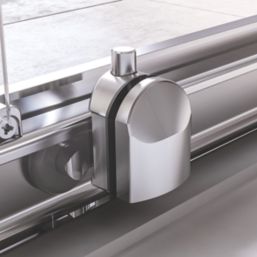 Aqualux Edge 8 Semi-Frameless Rectangular Shower Enclosure  Polished Silver 1000mm x 900mm x 2000mm