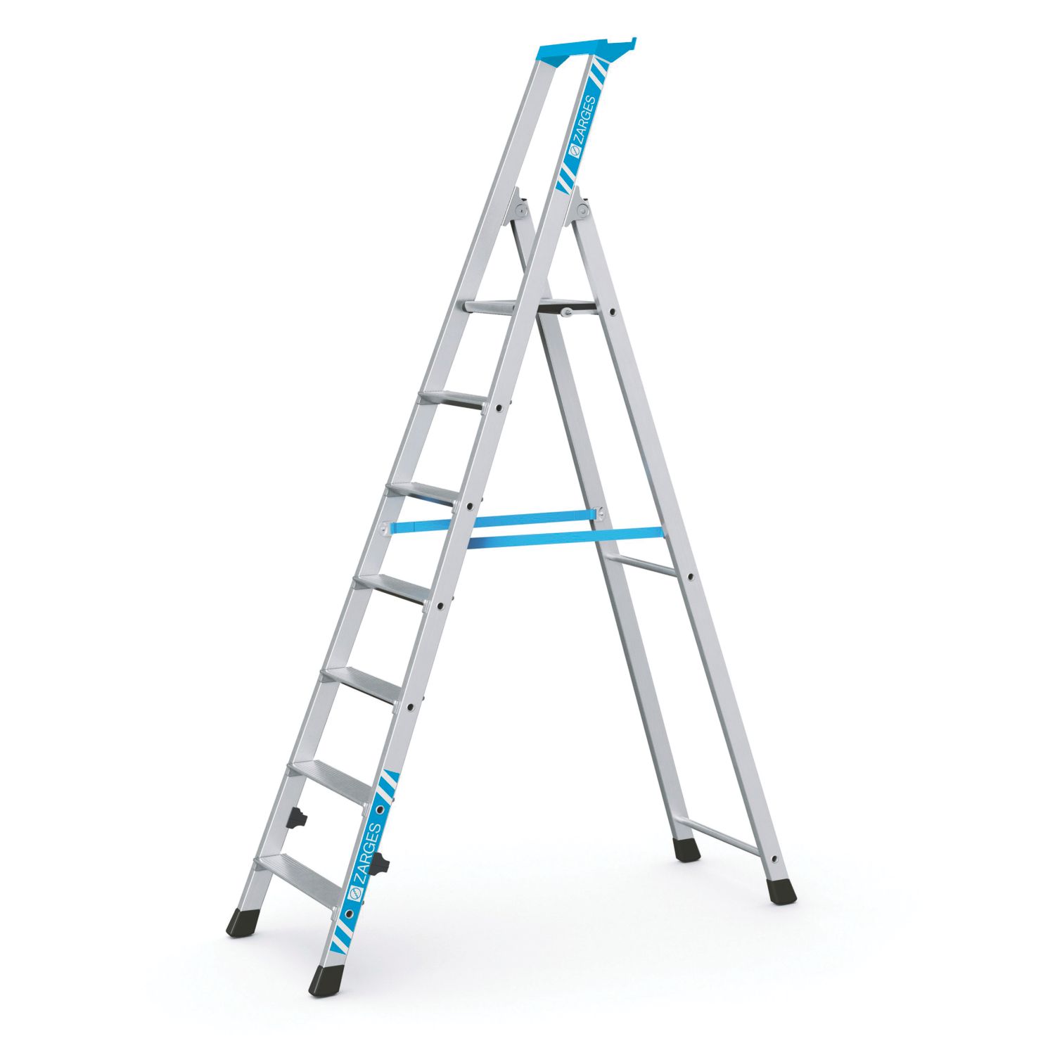 Zarges Aluminium 2.08m 7 Step Platform Step Ladder (391CP)