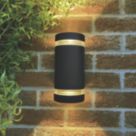 Lutec Focus Outdoor Up & Down Wall Light Matt Black
