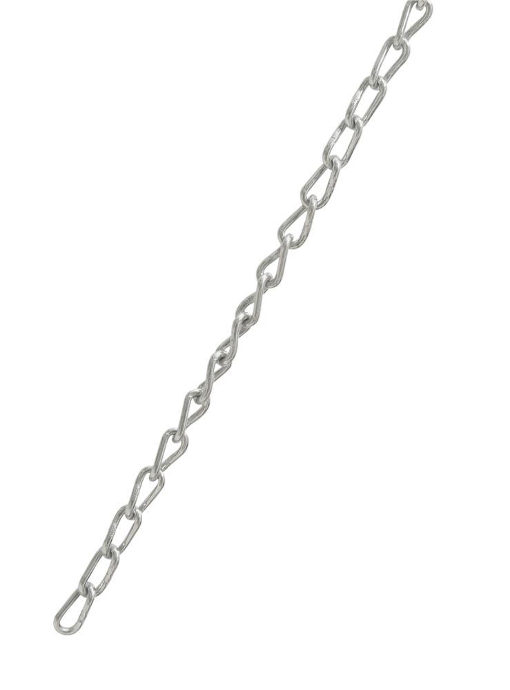 Essentials Twisted Zinc-Plated Long Link Chain 5mm x 2.5m - Screwfix