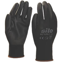 Site 120 PU Palm Dip Gloves Black Medium