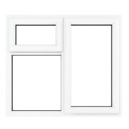 Crystal  Right-Hand & Top Opening Clear Triple-Glazed Casement White uPVC Window 905mm x 965mm