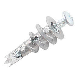 Easyfix  Self-Drill Plasterboard Fixings with Screwdriver Zinc Alloy 32mm 200 Pack