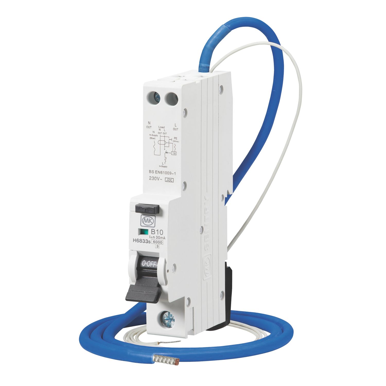 MK Sentry 10A 30mA Type A SP B Curve RCBO (391PX)