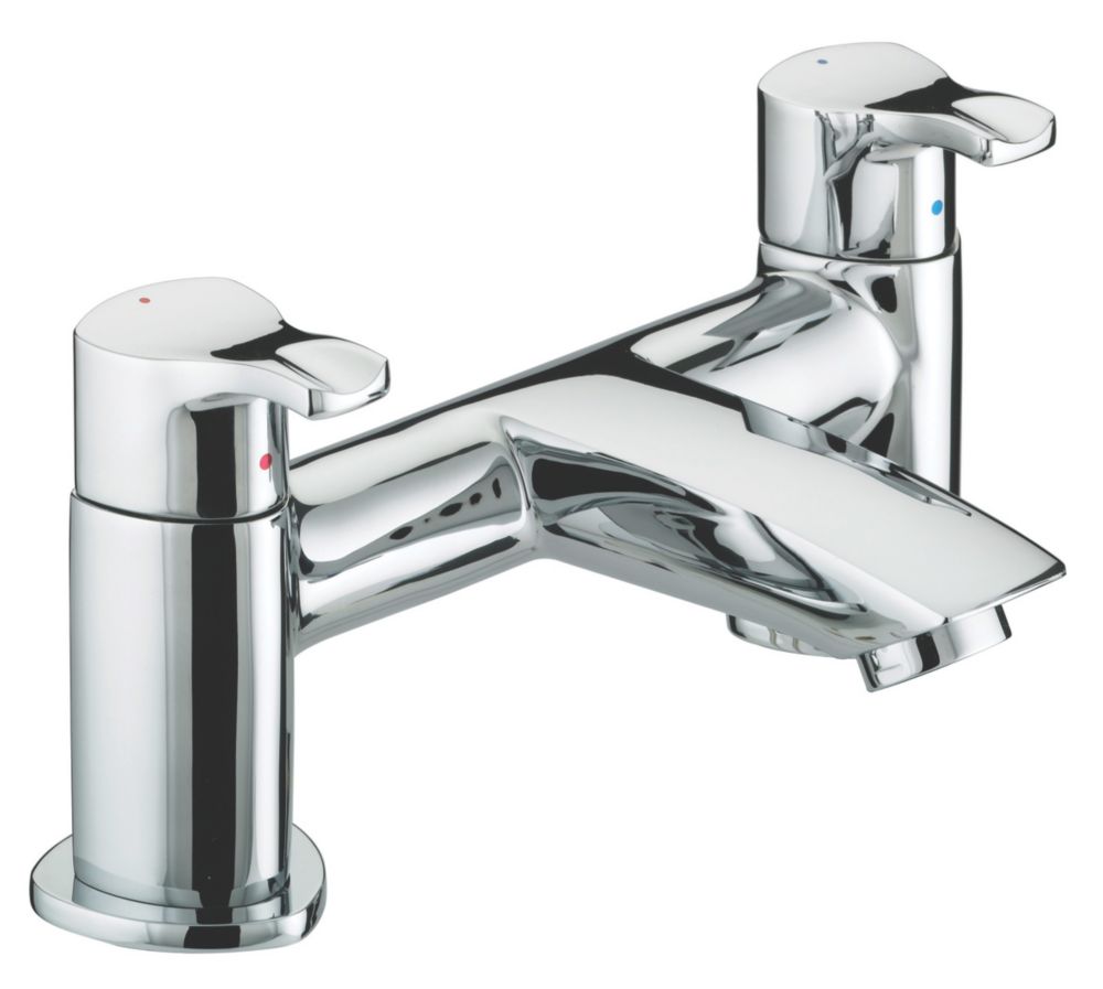 Bristan Capri Chrome 110mm Deck Mounted Lever 2 Tap Holes Bath Mixer ...