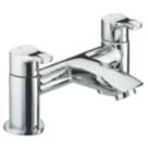 Bristan Capri Chrome 110mm Deck Mounted Lever 2 Tap Holes Bath Mixer Tap