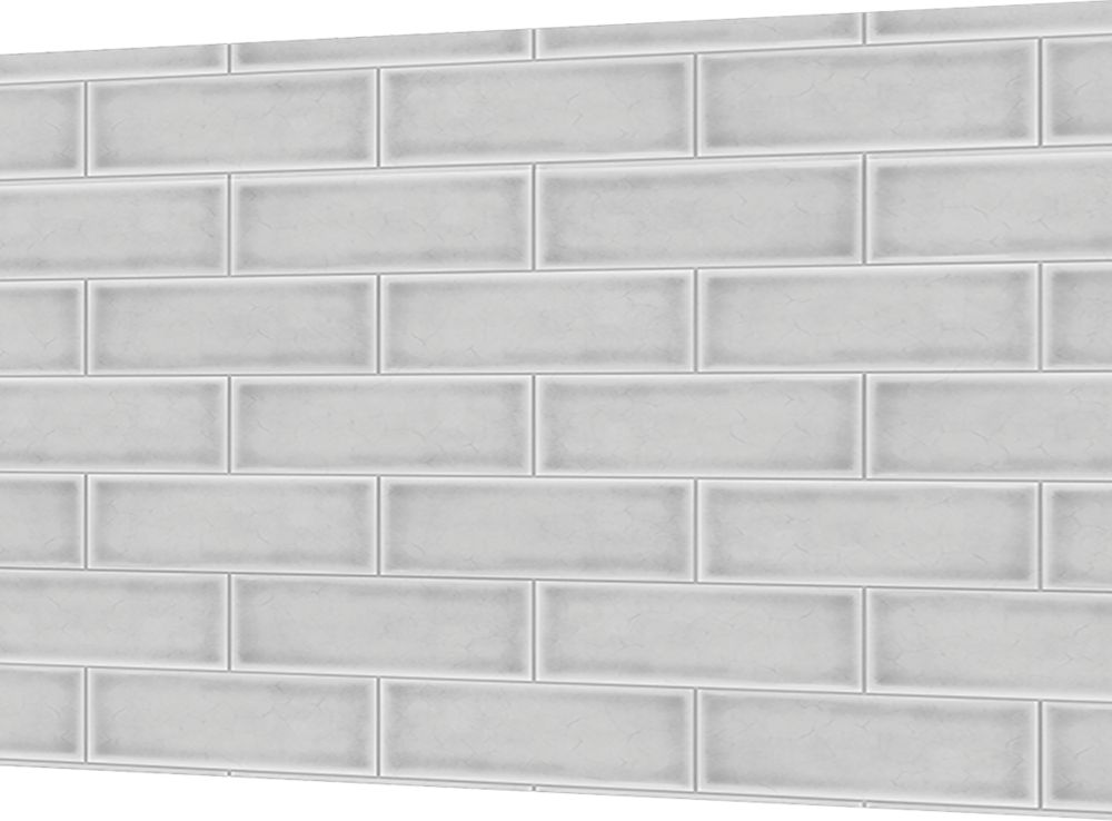 Splashwall  White Crackle Tile Alloy Splashback 600mm x 800mm x 4mm