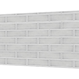 Splashwall  White Crackle Tile Alloy Splashback 600mm x 800mm x 4mm