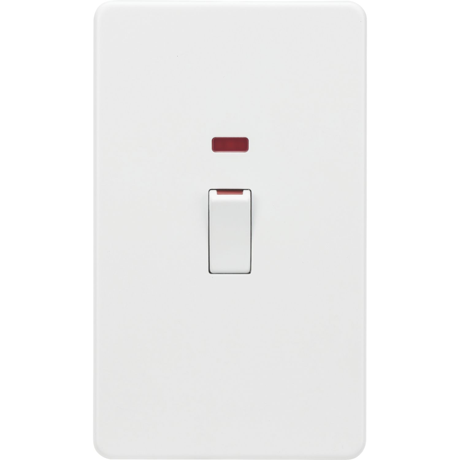 Knightsbridge 45A 2-Gang DP Control Switch Matt White with LED (391TY)