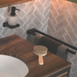 Hansgrohe AddStoris Twin-Handle Towel Holder Matt Black 80mm x 445mm x 32mm