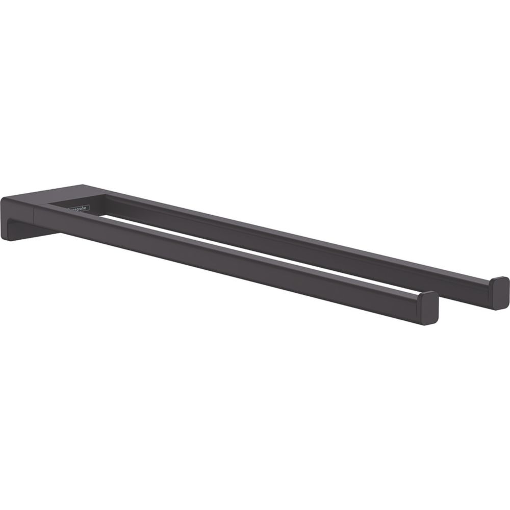 Hansgrohe AddStoris Twin-Handle Towel Holder Matt Black 80mm x 445mm x 32mm
