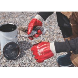 Site  PVC Dipped Gloves Red Medium