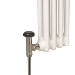 Tesla Winchester 15mm x 1/2" Nickel/Black Angled Traditional Manual Radiator Valve & Lockshield