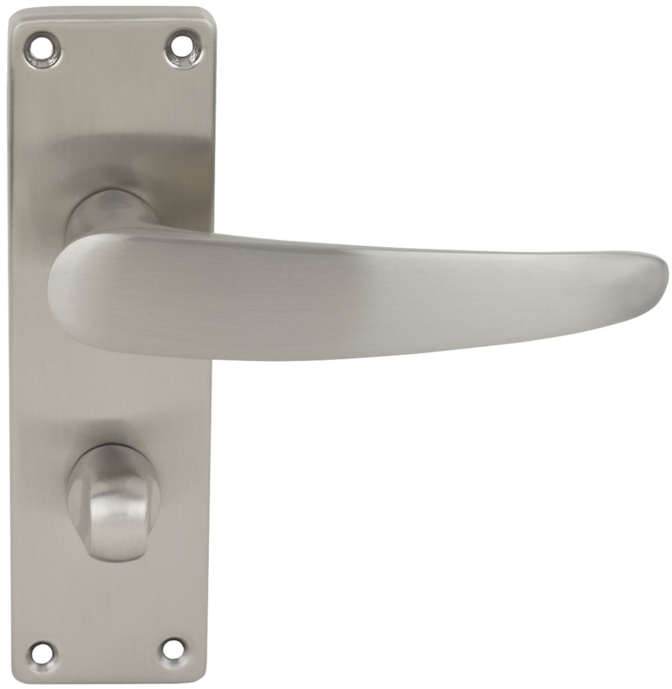 Smith & Locke Elegance LoB Bathroom Door Handles Pair Satin Nickel ...