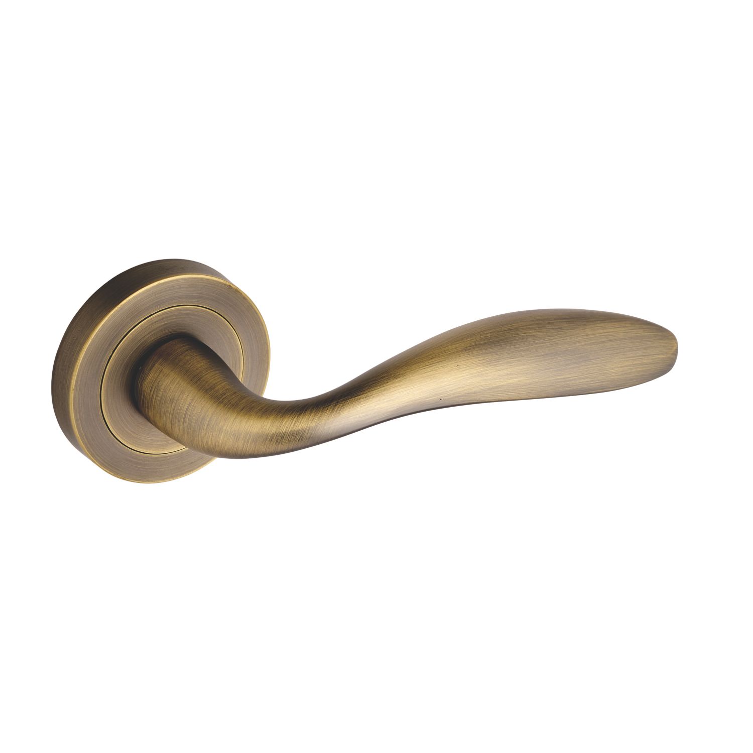 Smith & Locke Beadnell Fire Rated Lever on Rose Door Handles Pair Antique Brass (392HY)