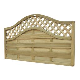 Forest Prague  Lattice Curved Top Fence Panels Natural Timber 6' x 3' Pack of 4