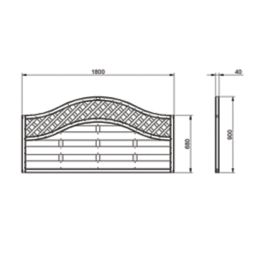 Forest Prague  Lattice Curved Top Fence Panels Natural Timber 6' x 3' Pack of 4