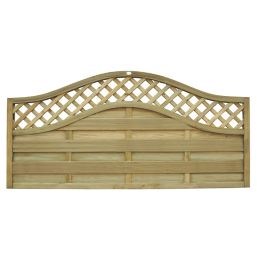 Forest Prague  Lattice Curved Top Fence Panels Natural Timber 6' x 3' Pack of 4