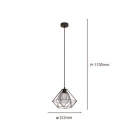 Eglo Vernham Single Pendant Light Black