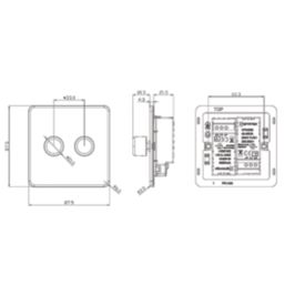 Knightsbridge  2-Gang 2-Way LED Intelligent Dimmer Switch  Anthracite