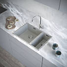 ETAL Comite 1.5 Bowl Composite Kitchen Sink Gloss Grey Left-Hand 670mm x 440mm