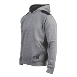 CAT Logo Panel Hooded Sweatshirt Dark Heather Grey Medium 38-41" Chest
