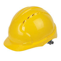 JSP EVO3 Comfort Plus Adjustable Slip Vented Safety Helmet Yellow