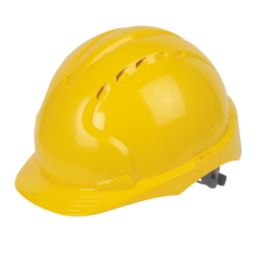 JSP EVO3 Comfort Plus Adjustable Slip Vented Safety Helmet Yellow