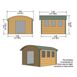 Shire Kilburn 12' x 12' (Nominal) Arched Timber Log Cabin