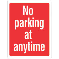 "No Parking At Any Time" Sign 400 x 300mm