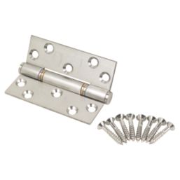 Smith & Locke  Satin Stainless Steel Grade 13 Fire Rated Thrust Hinges 102mm x 76mm 2 Pack