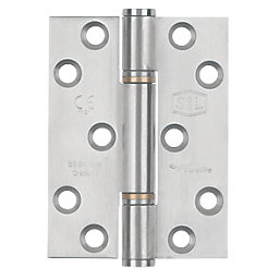Smith & Locke  Satin Stainless Steel Grade 13 Fire Rated Thrust Hinges 102mm x 76mm 2 Pack