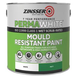 Zinsser Perma White 2.5Ltr White Matt Anti Mould Interior Multi Surface Paint