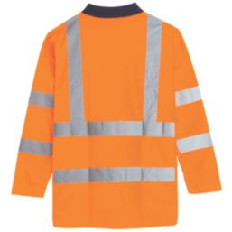 Pro RTX High Visibilty  Long Sleeve Polo Shirt Orange 2X Large 52" Chest