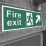 Non Photoluminescent "Fire Exit Man Up Right Arrow" Sign 150mm x 400mm