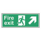 Essentials  Non Photoluminescent "Fire Exit Man Up Right Arrow" Sign 150mm x 400mm
