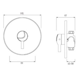 Bristan Commercial Concealed Single Outlet Thermostatic Chrome Shower Valve