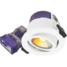 Luceco FType Ultra Adjustable Cylinder Fire Rated LED Downlight Dim to Warm & CCT  White 4-6W 675/690lm